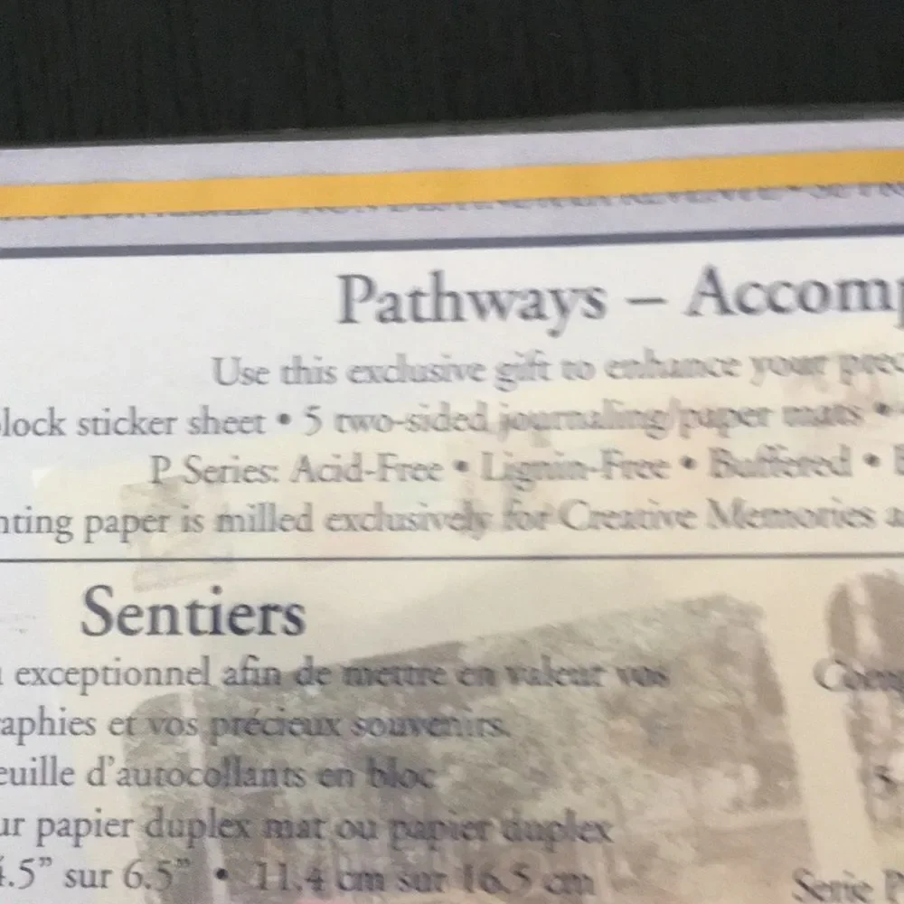 Pathways Sentiments Page Kit by Creative Memories green tan stickers paper mats